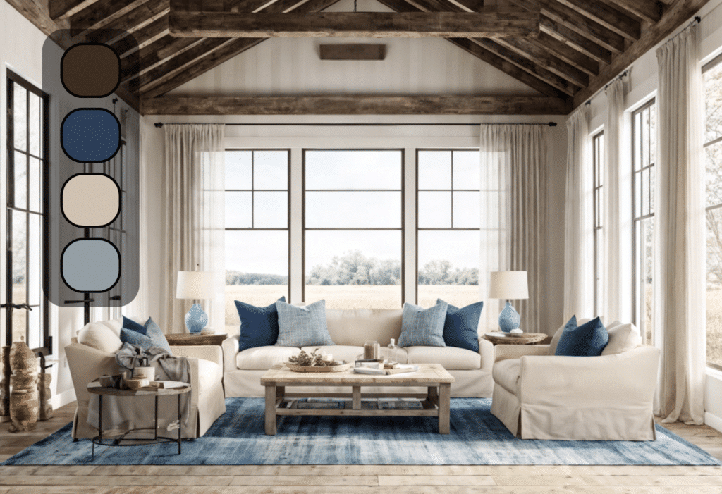 Modern Farmhouse Paint Palette Blue Color Scheme