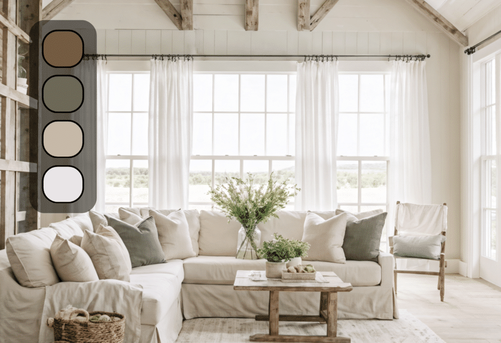 Modern Farmhouse Living Room Paint Colors Palette Neutral Color Scheme