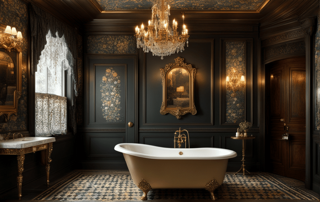 Victorian bathroom clawfoot tub