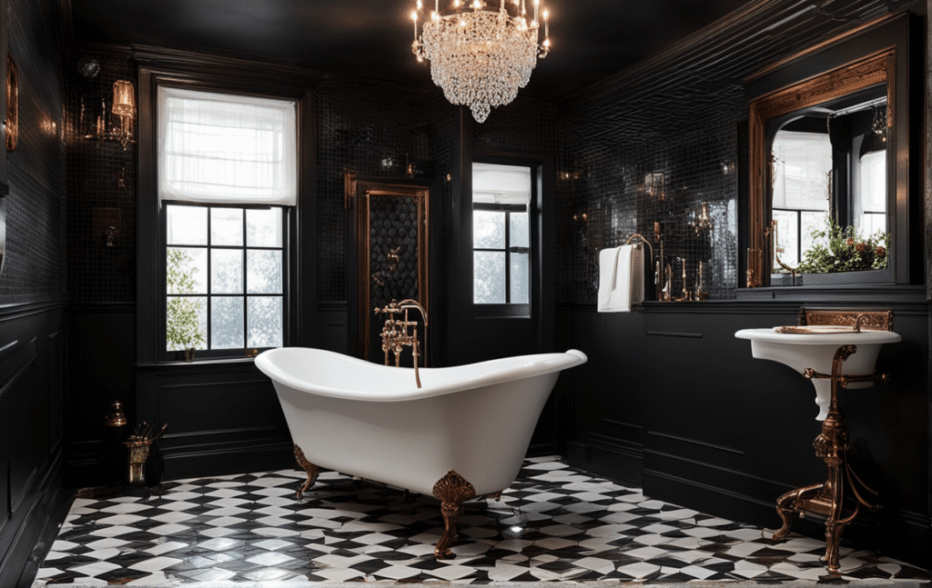 Victorian bathroom clawfoot tub