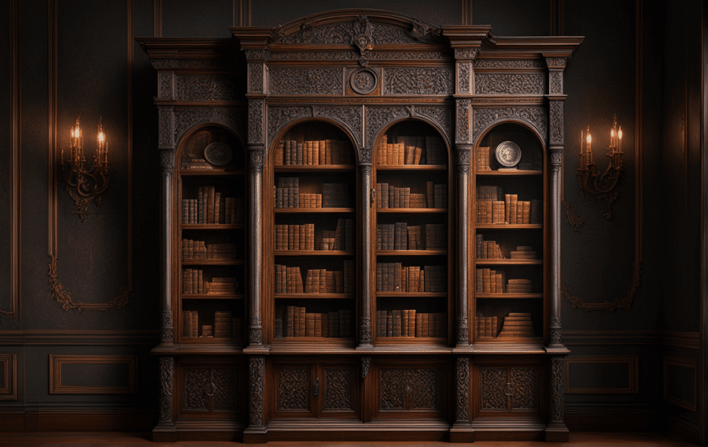 Victorian bookcase secret panel hidden room