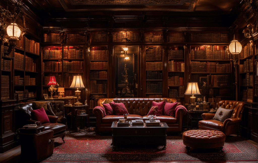 a hidden room victorian style opium den its entrance cleverly concealed behind a bookcase