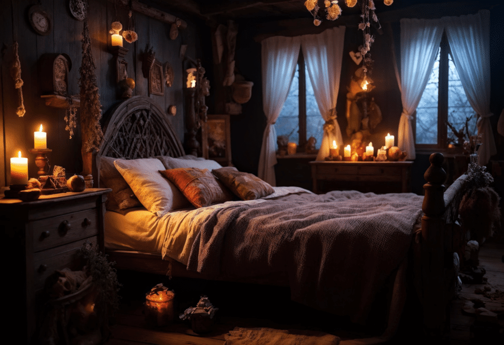 dark witchy cottagecore bedroom witch cottage