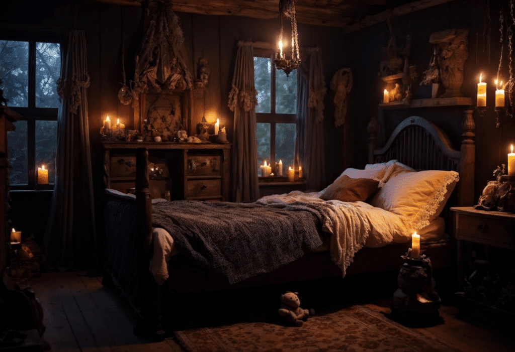 cozy magical dark witchy cottagecore bedroom witch cottage