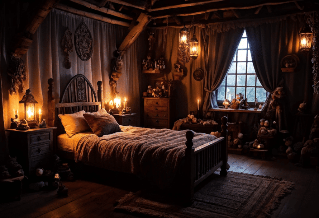 dark witchy cottagecore bedroom witch cottage