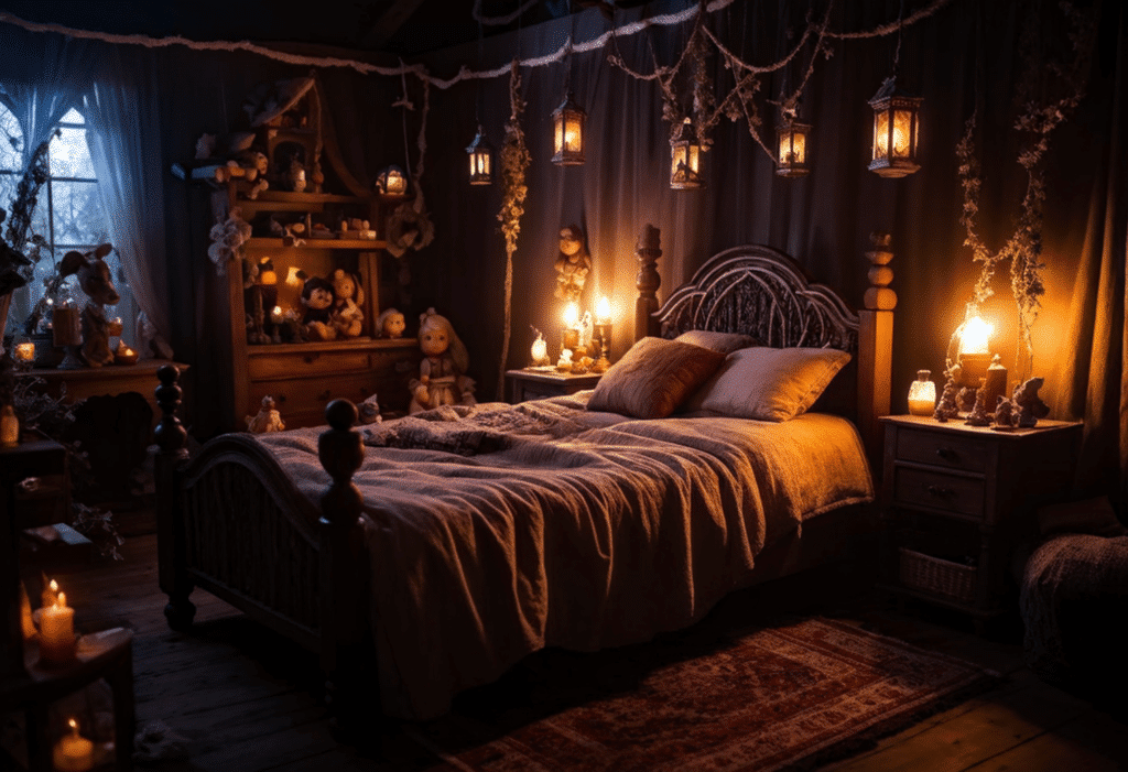 magical dark witchy cottagecore bedroom witch cottage