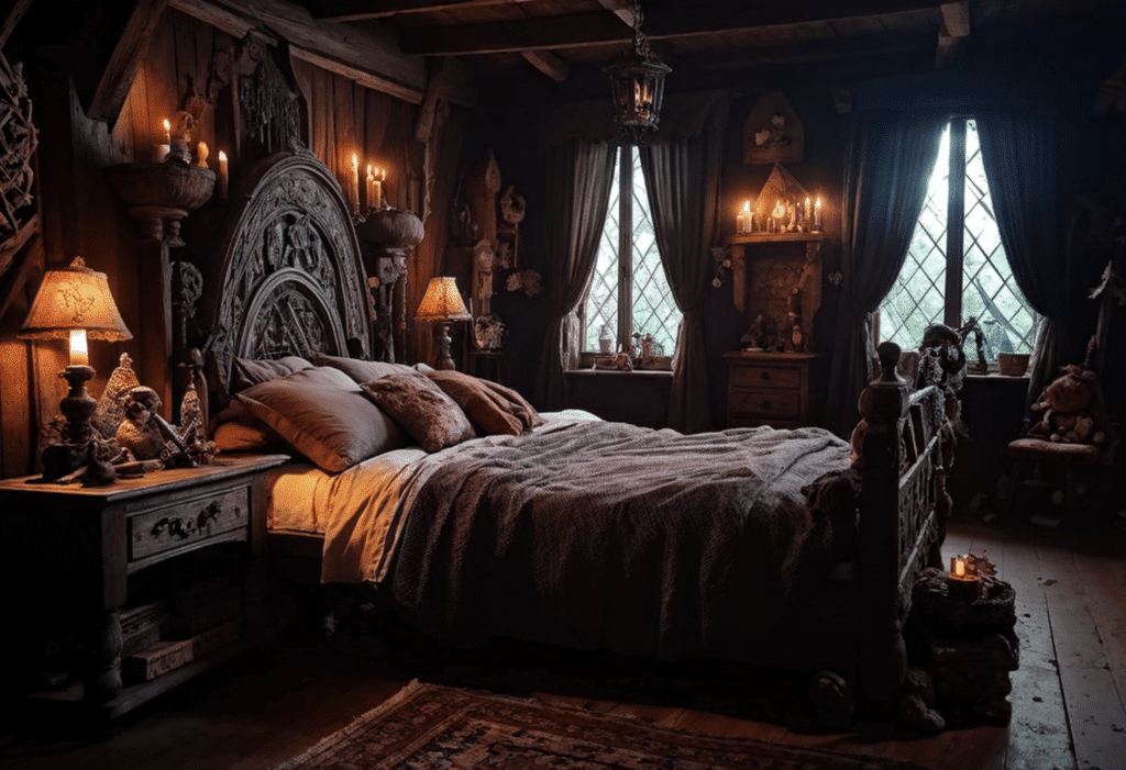 enchanting dark witchy cottagecore bedroom witch cottage