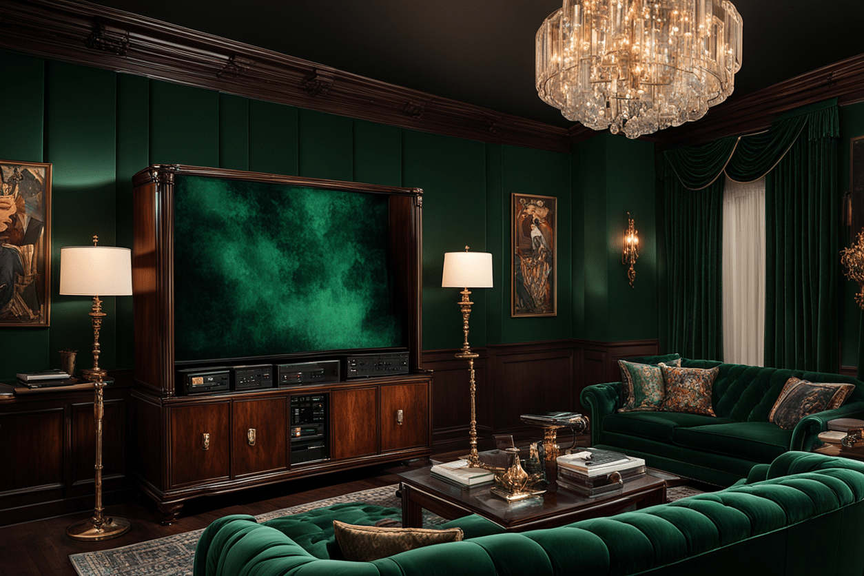 old money style media room