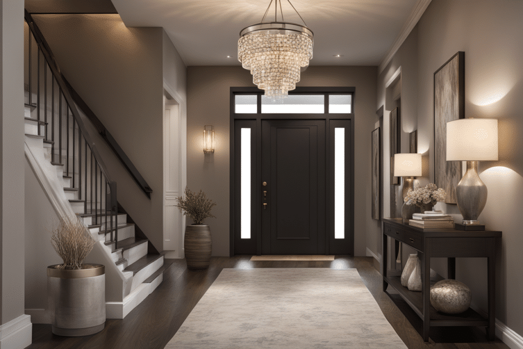 transitional style entryway