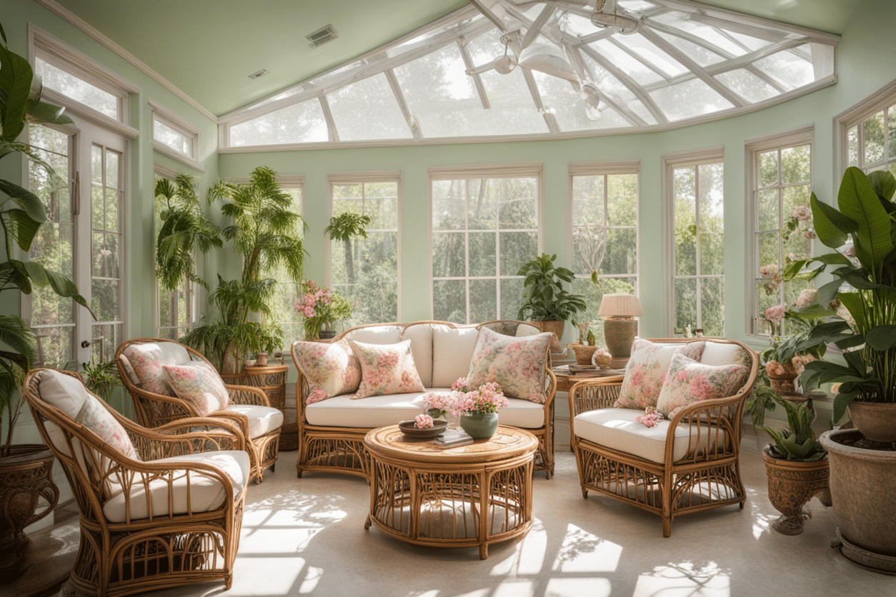 old money style sunroom