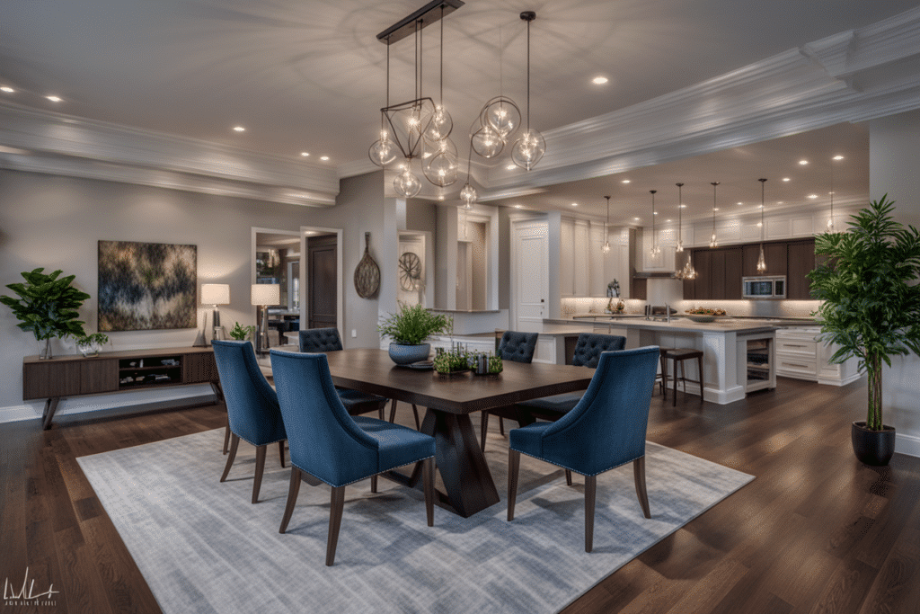 transitional style dining room