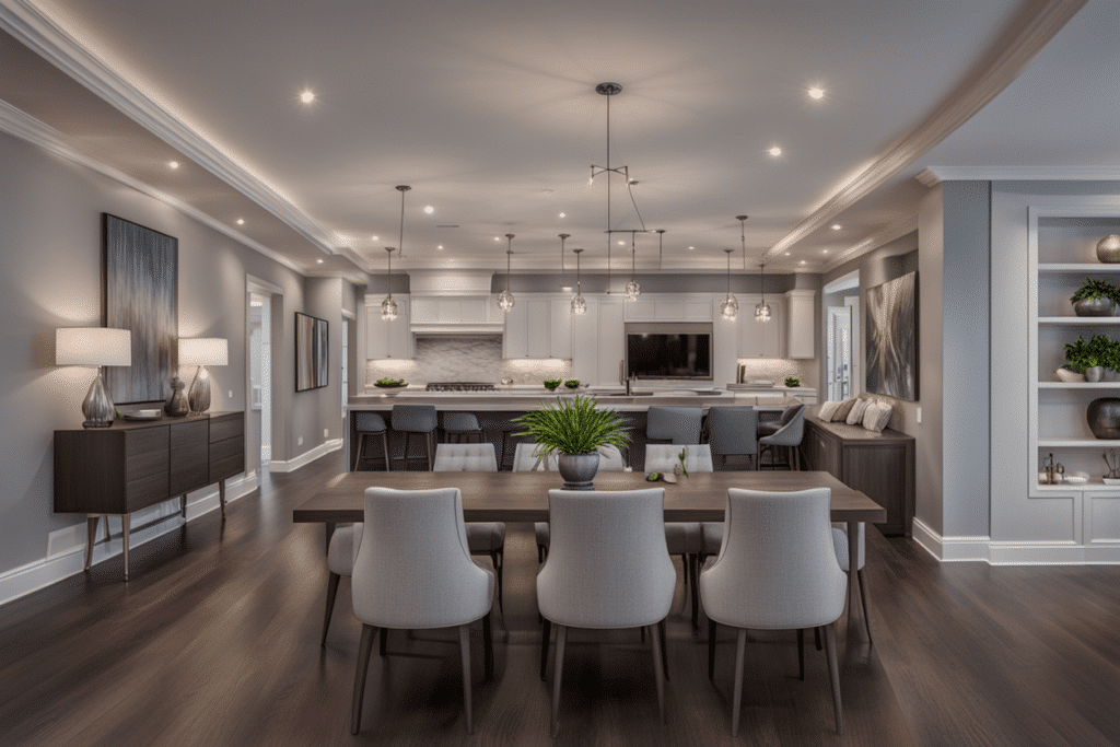 transitional style dining room