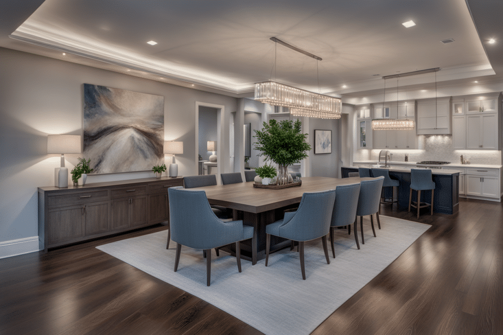 transitional style dining room