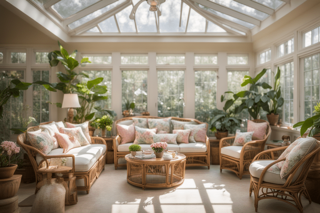 old money style sunroom