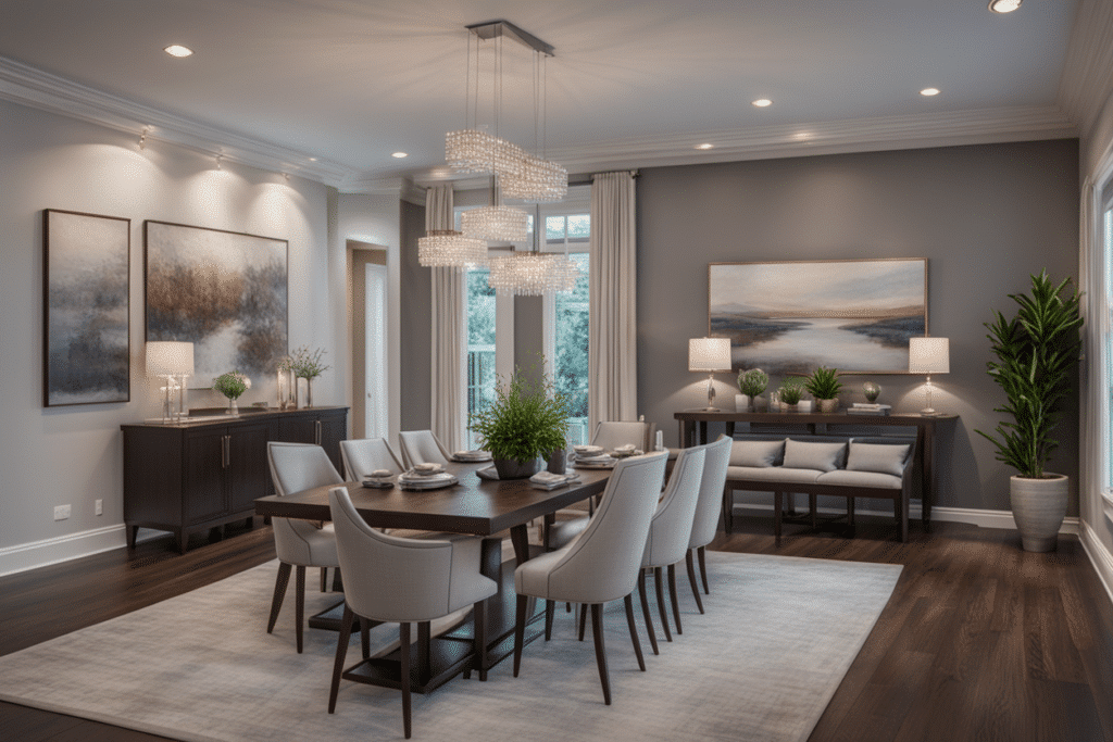 transitional style dining room