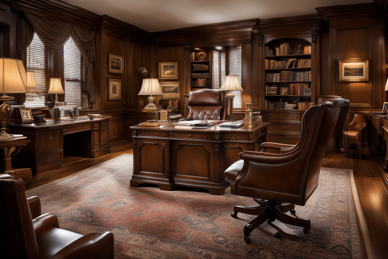 old money style home office