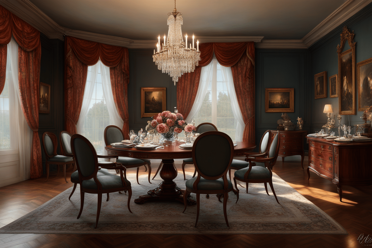 old money style dining room