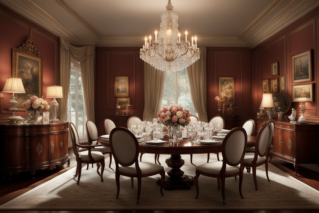 old money style dining room