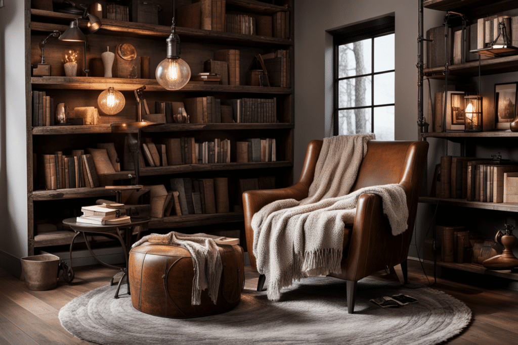 transitional style reading nook