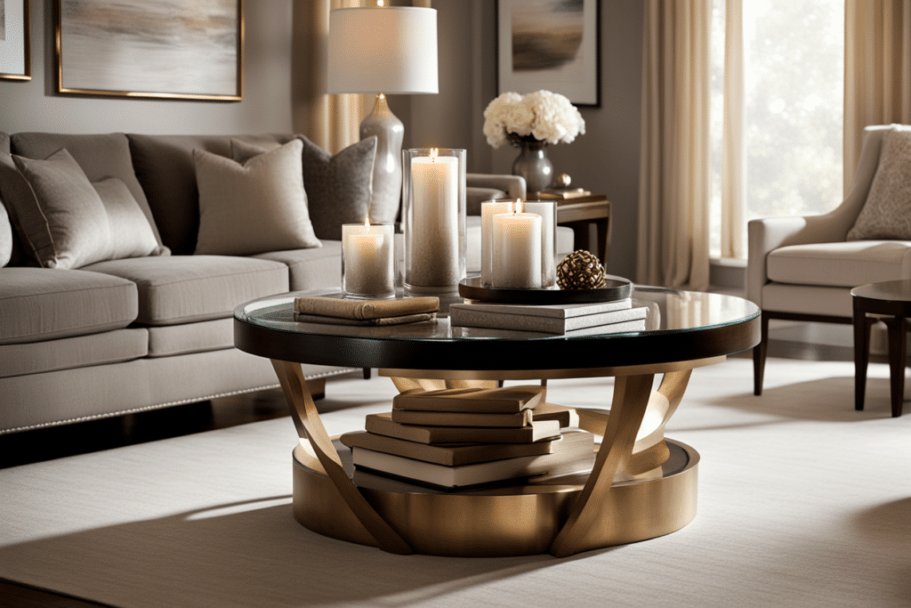 transitional style living room coffee table