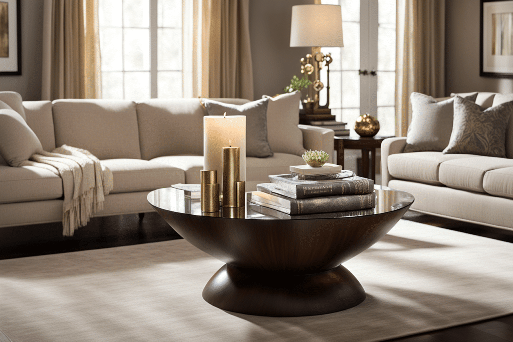 transitional style living room coffee table