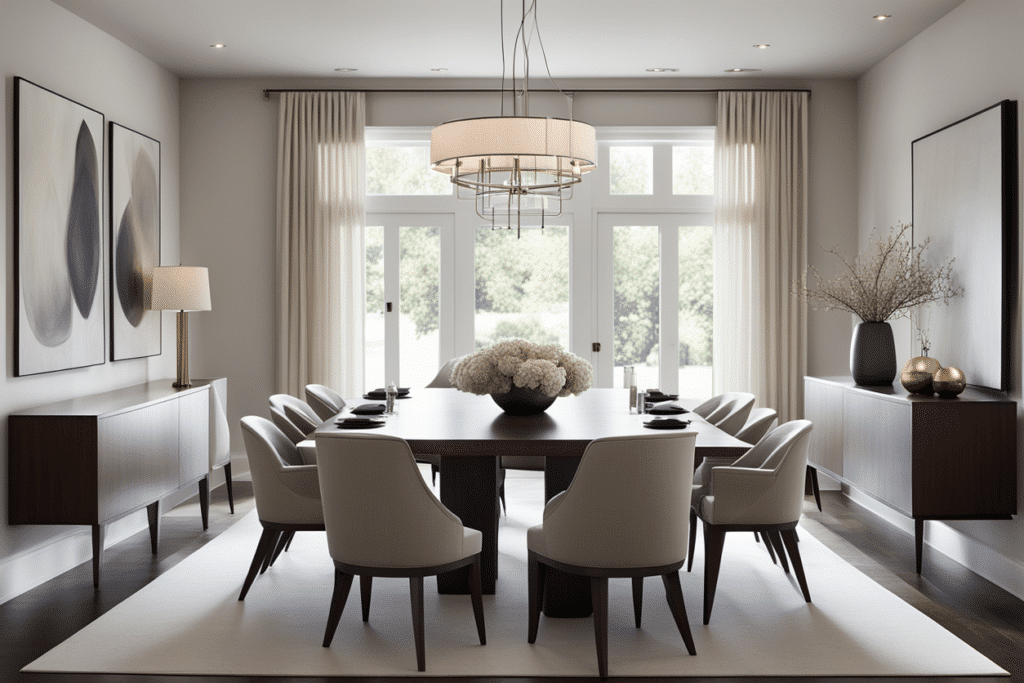 transitional style dining room