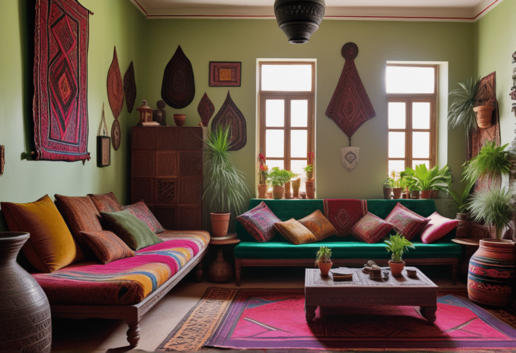 boho interior design living room