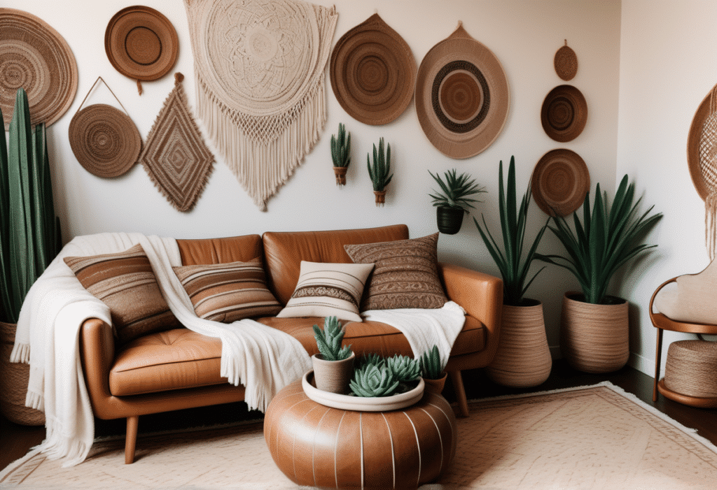 boho interior design living room