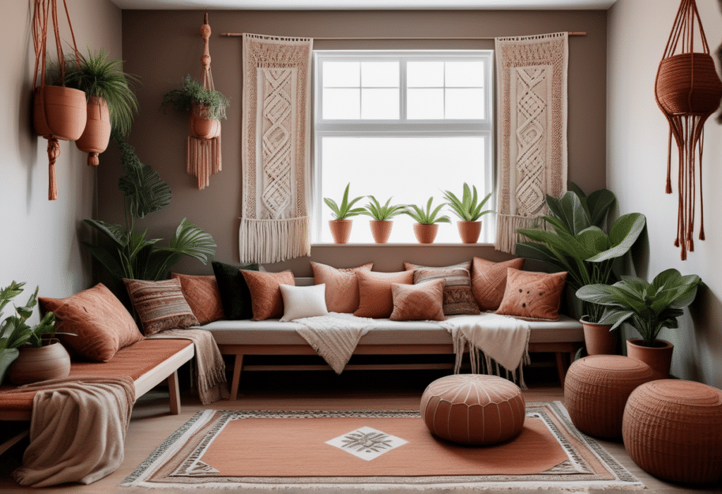 boho interior design living room