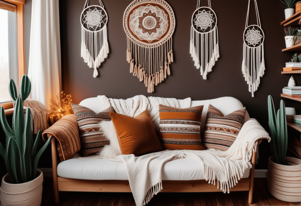 boho interior design living room