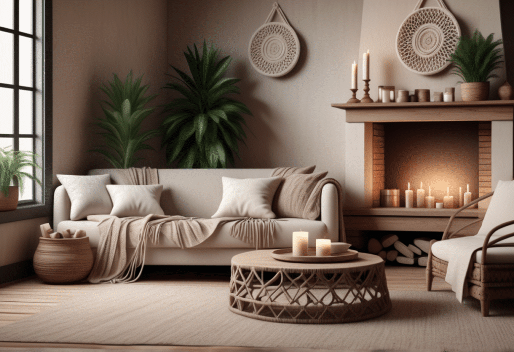 boho interior design living room