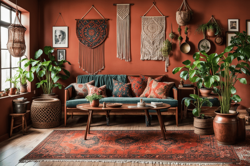 vintage bohemian living room