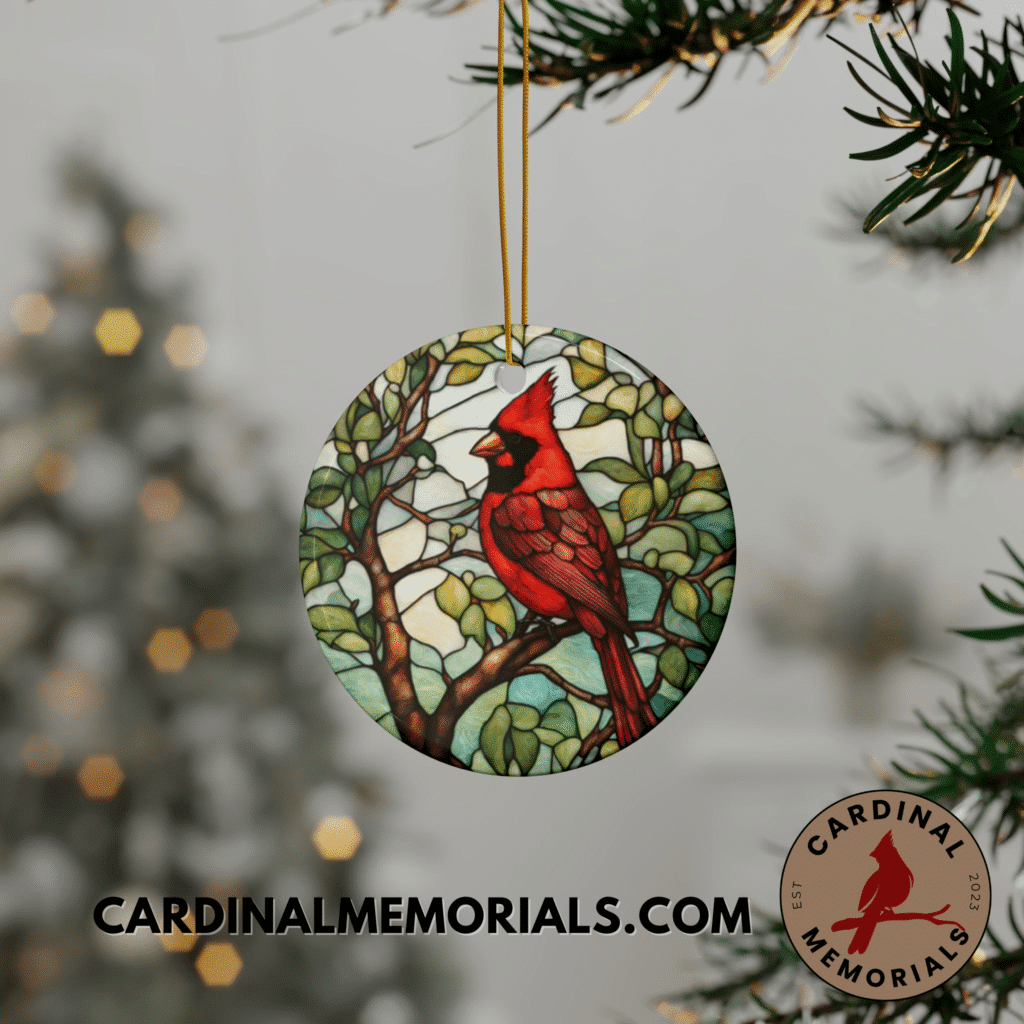 cardinal ornament stained glass