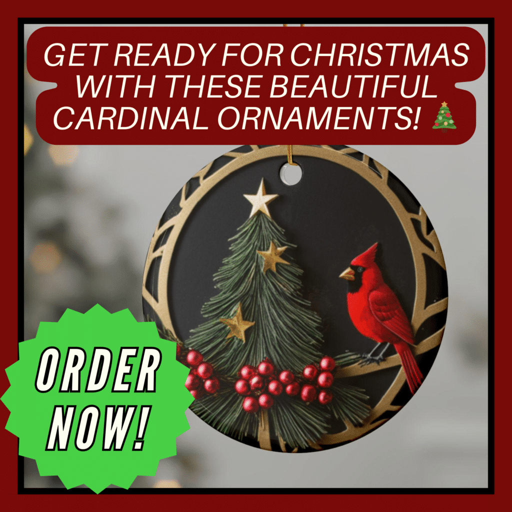 cardinal ornament - Cardinal Christmas Ornaments - holiday red cardinal gifts