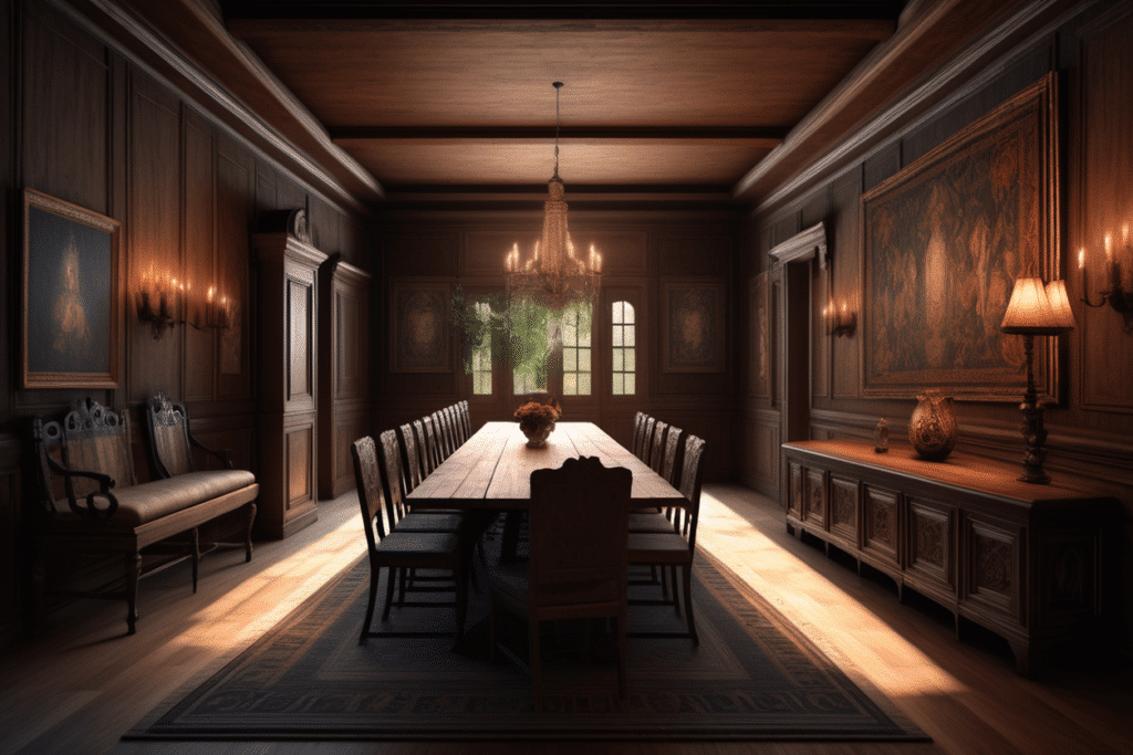 castlecore aesthetic dining room