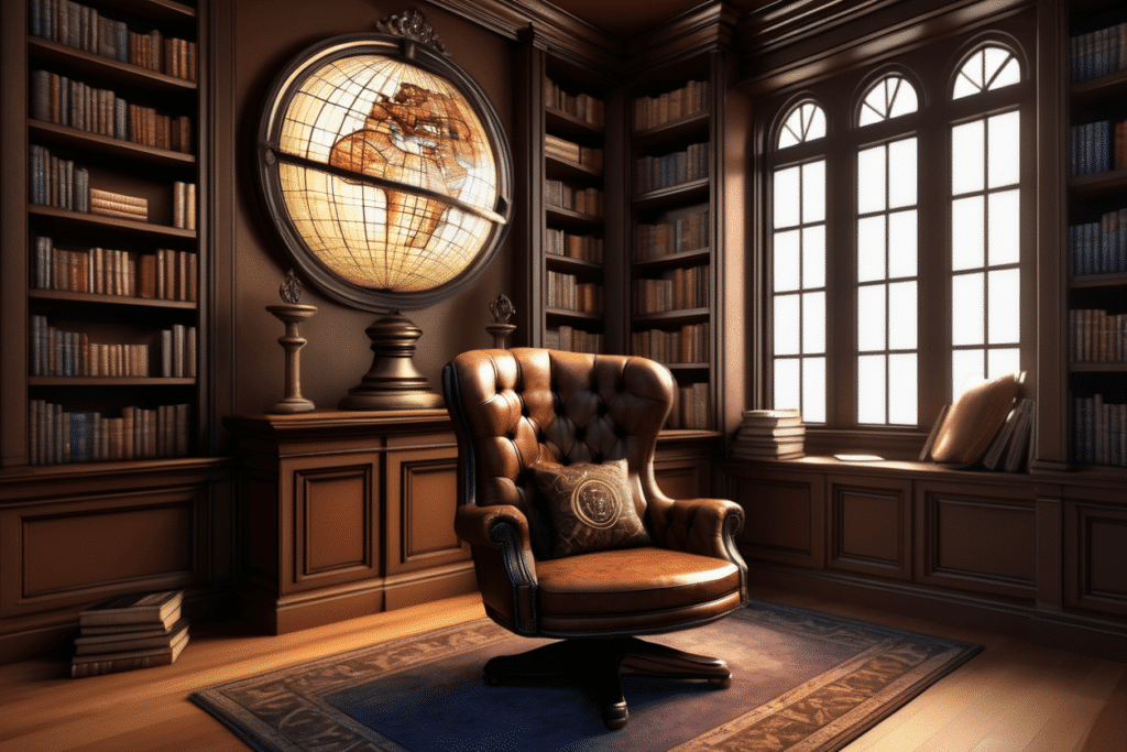 castlecore aesthetic living room study