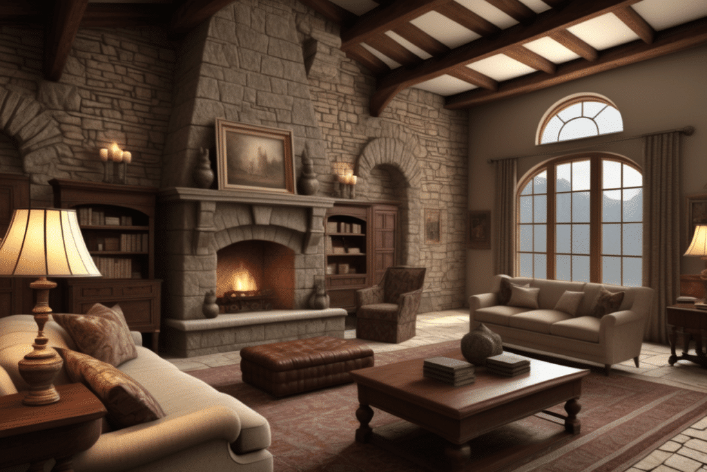 castlecore rustic living room