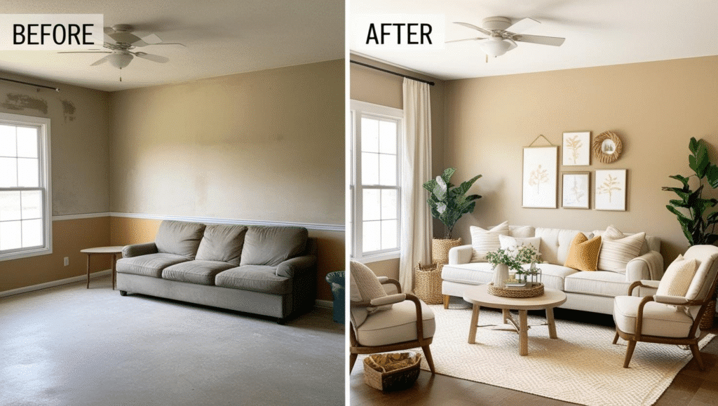 how to decorate your living room on a low budget DIY