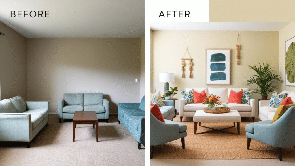 how to decorate your living room on a low budget DIY