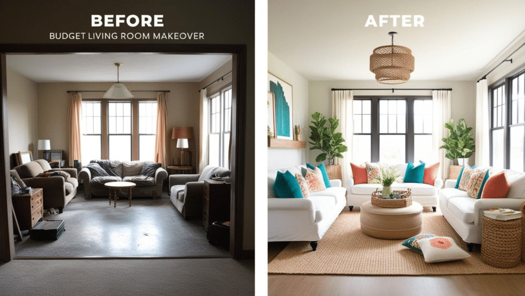 how to decorate your living room on a low budget DIY