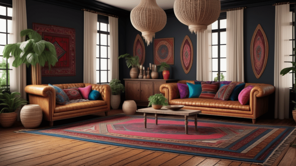 luxury living room boho eclectic