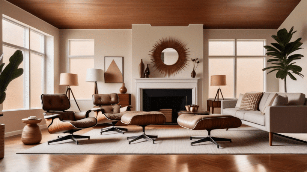 luxury living room mid century