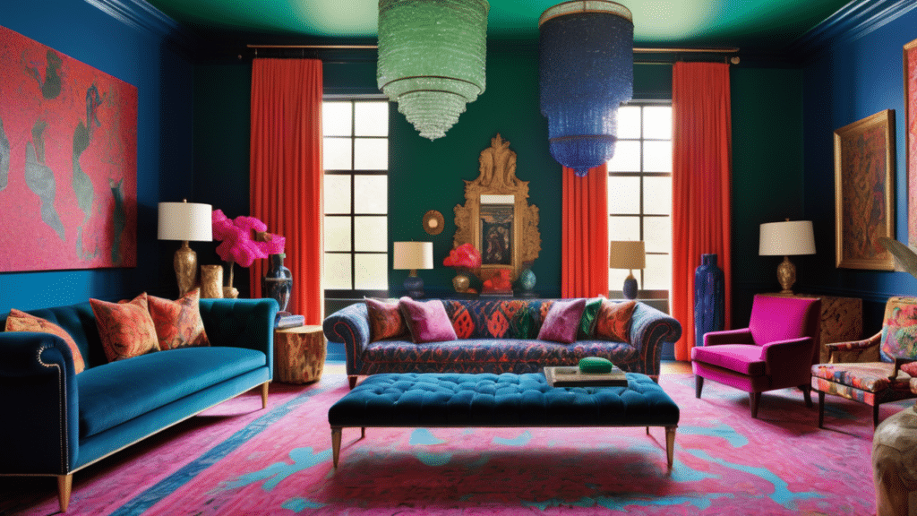 luxury living room boho eclectic