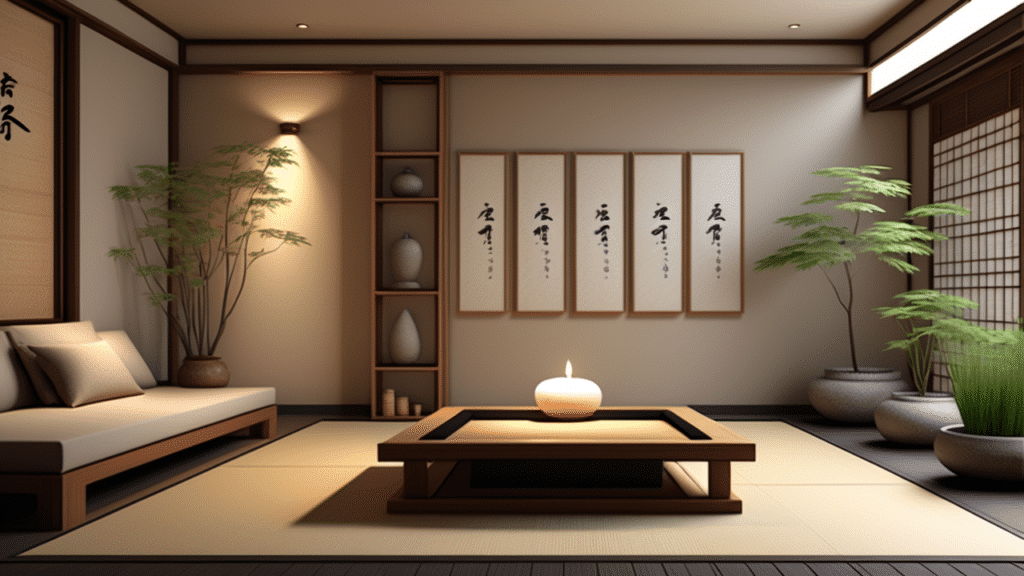 luxury living room japanese zen