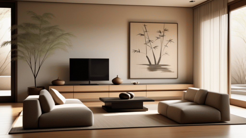 luxury living room japanese zen