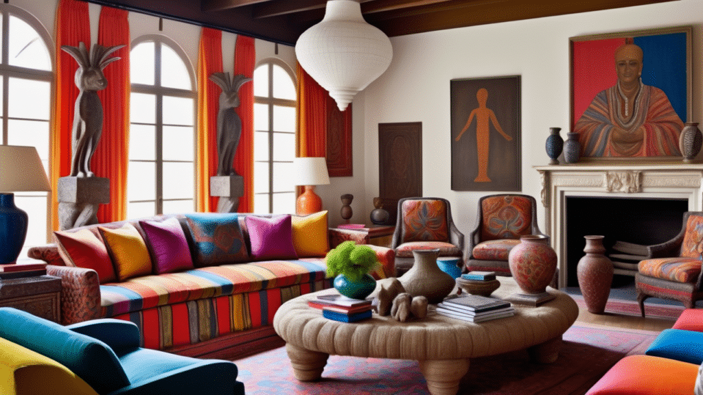 luxury living room boho