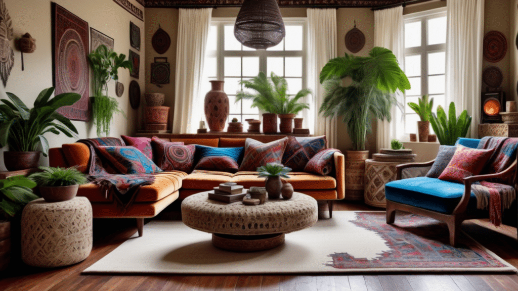 luxury living room boho