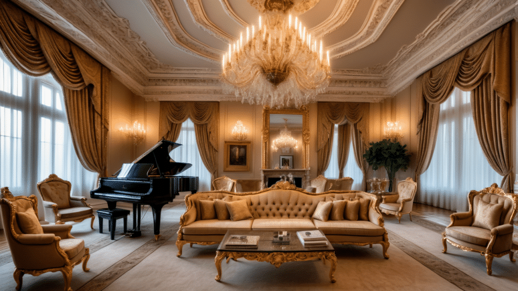 luxury living room classic glam