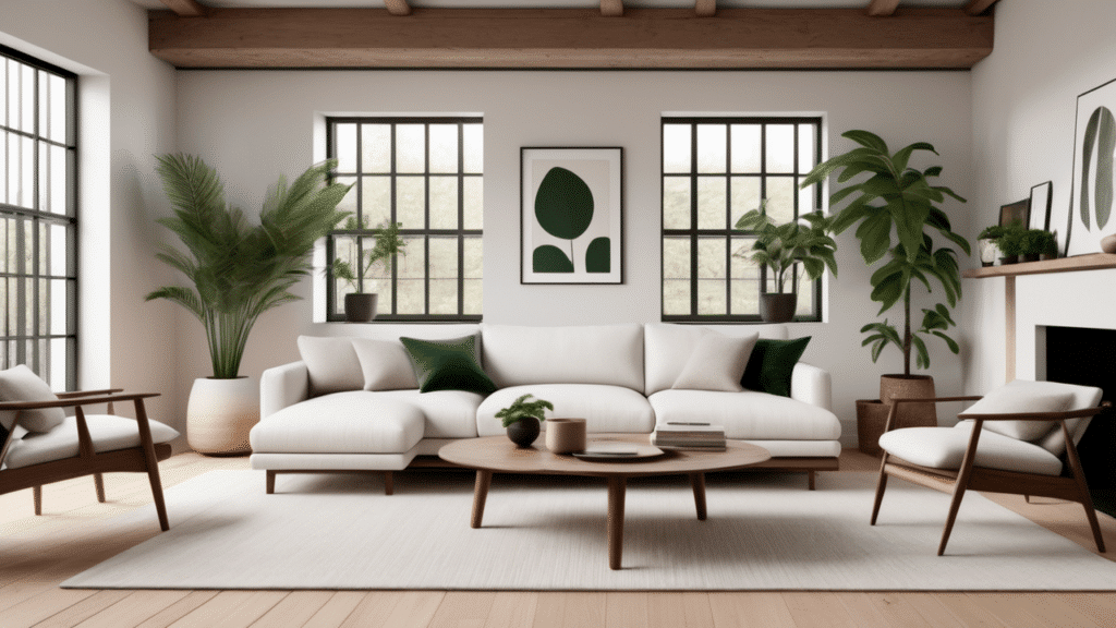 luxury living room japandi