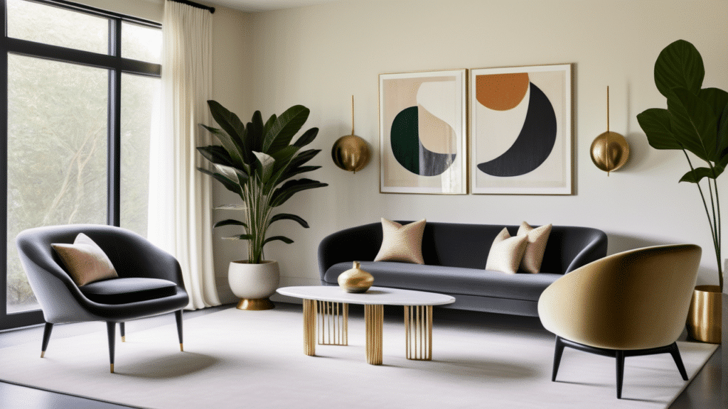 luxury living room mid century modern